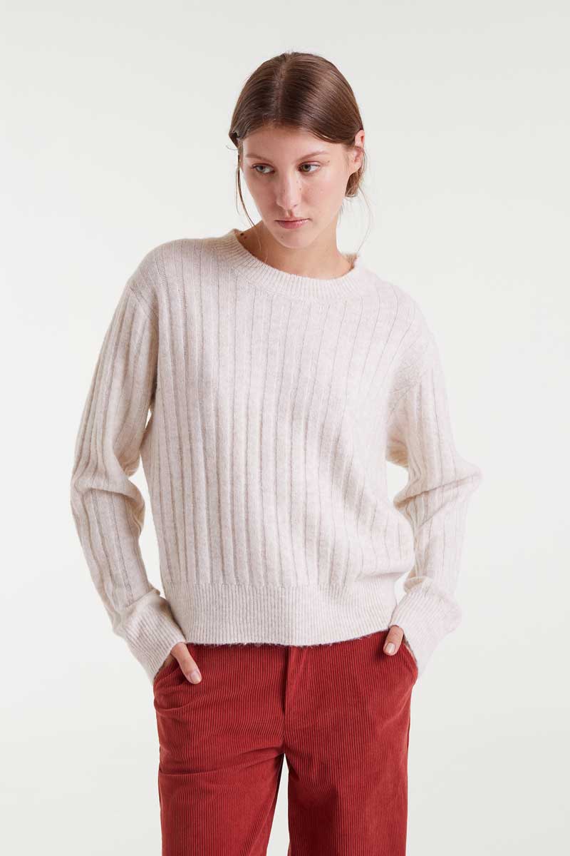 COMPANIA FANTASTICA White striped knitted sweater