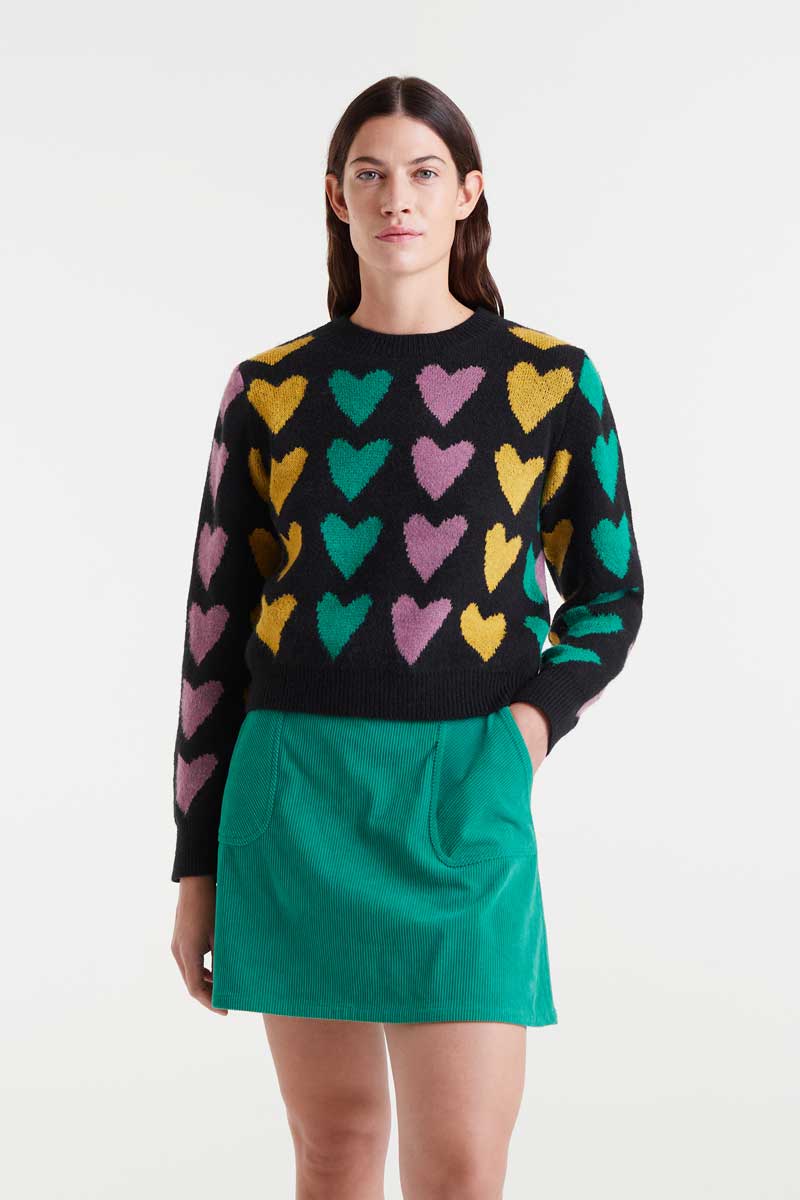 COMPANIA FANTASTICA Jacquard knit sweater with Cupid lines print