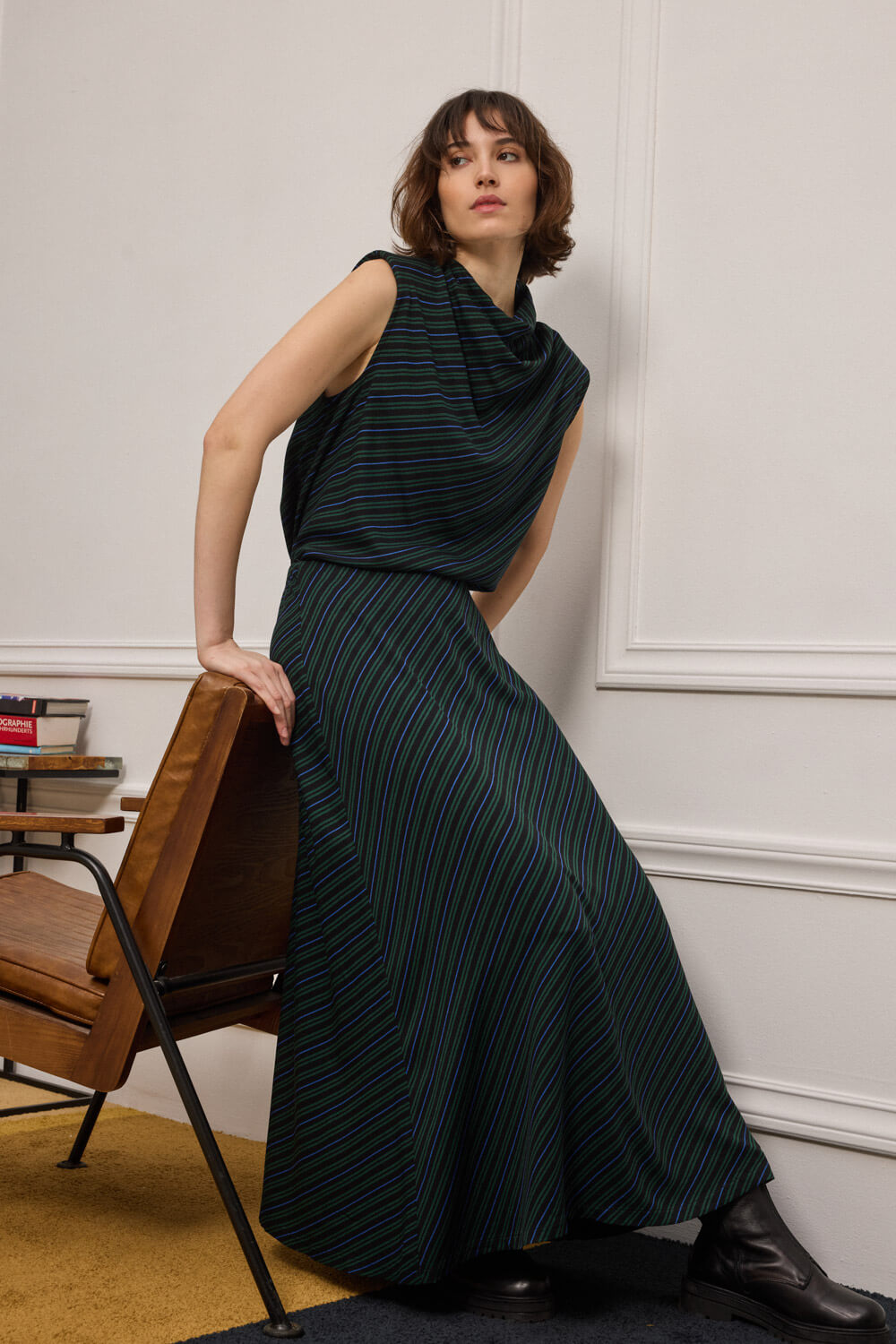 "BORDONI" ριγέ μίντι φούστα Namaste