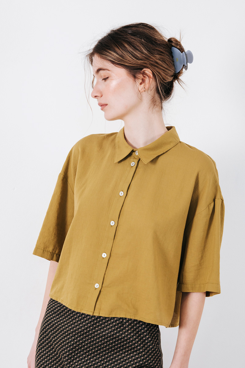 Μπλέ κοντό πουκάμισο BADILA