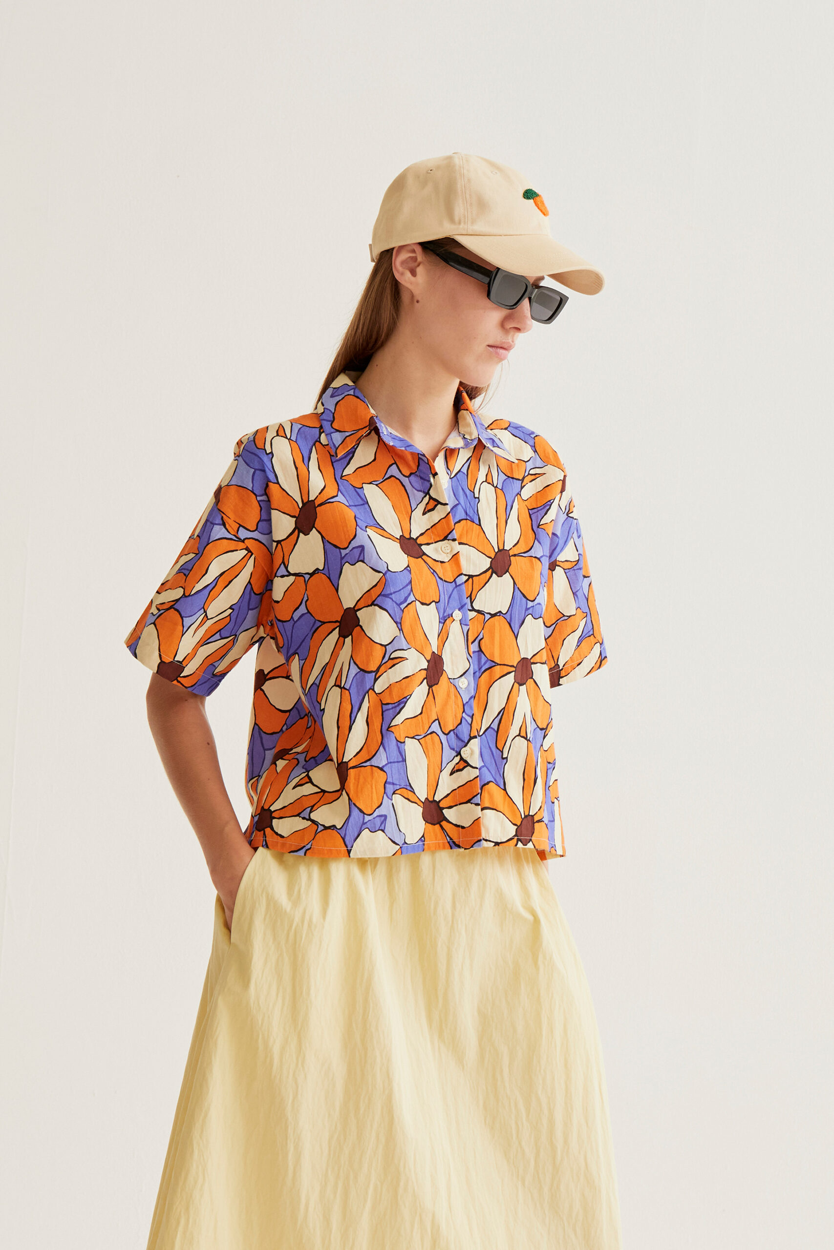 Βαμβακερό πουκάμισο με Marigold print COMPANIA FANTASTICA