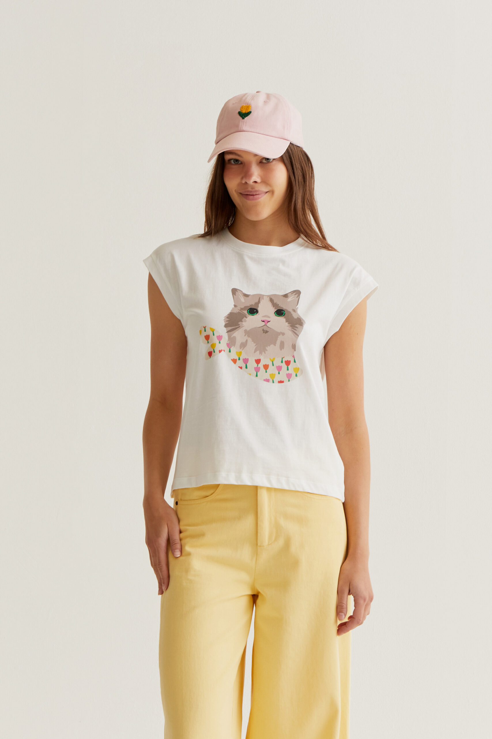 T-Shirt με Cat print COMPANIA FANTASTICA